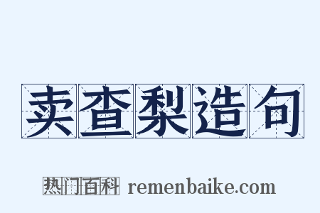 卖查梨造句是什么意思的图片